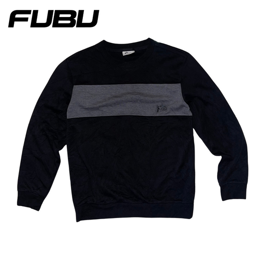 Fubu The Collection Black And Grey Crewneck