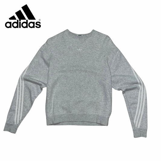 Adidas Crewneck Grey With White Stripes