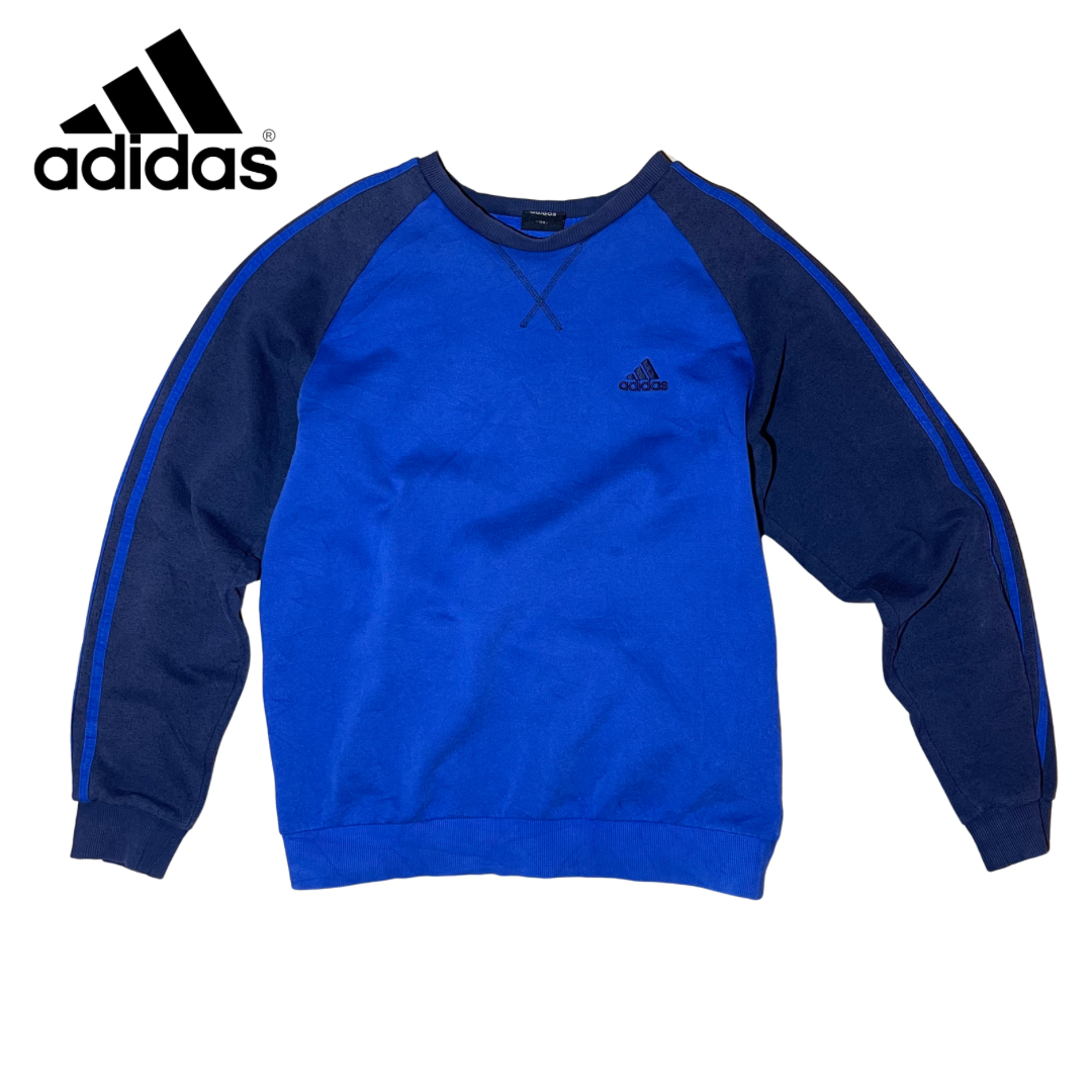 Adidas Blue/Navy With Stripes Crewneck