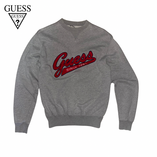 Guess Crewneck Grey With Red Carpet Writing