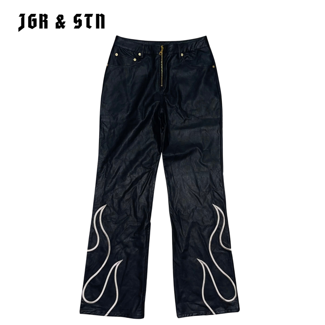 Jagger & Stone Black Leather Pants (Woman's)