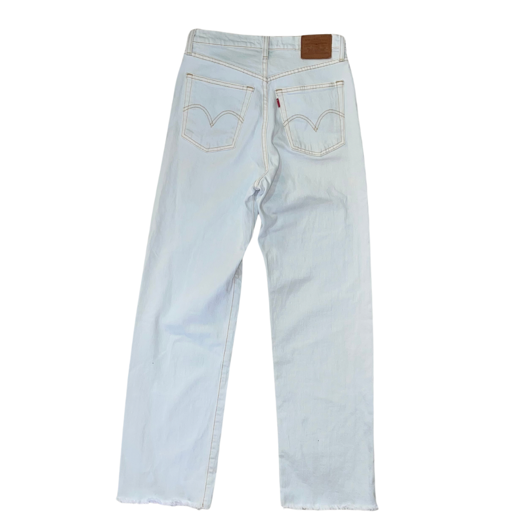 Levi's Ribcage Straight Denim Jeans White