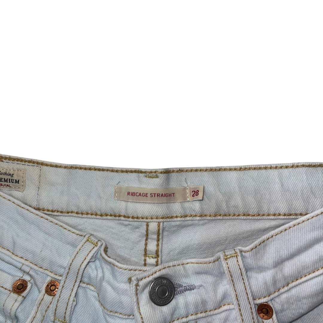 Levi's Ribcage Straight Denim Jeans White