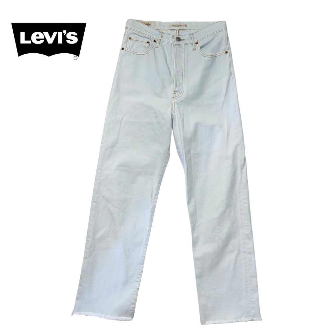 Levi's Ribcage Straight Denim Jeans White