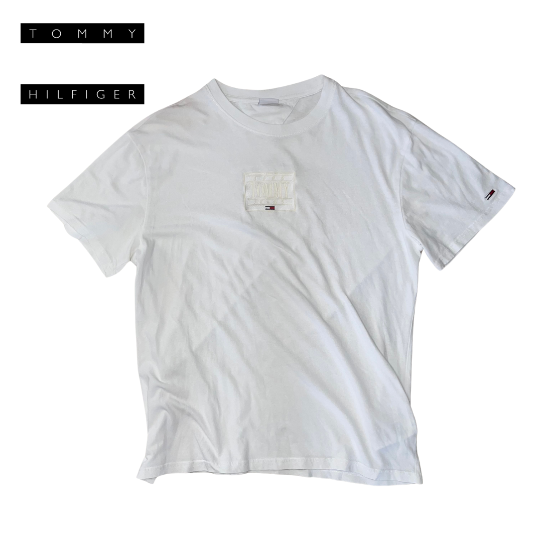 Tommy Hilfiger White T-Shirt With Logo In Middle