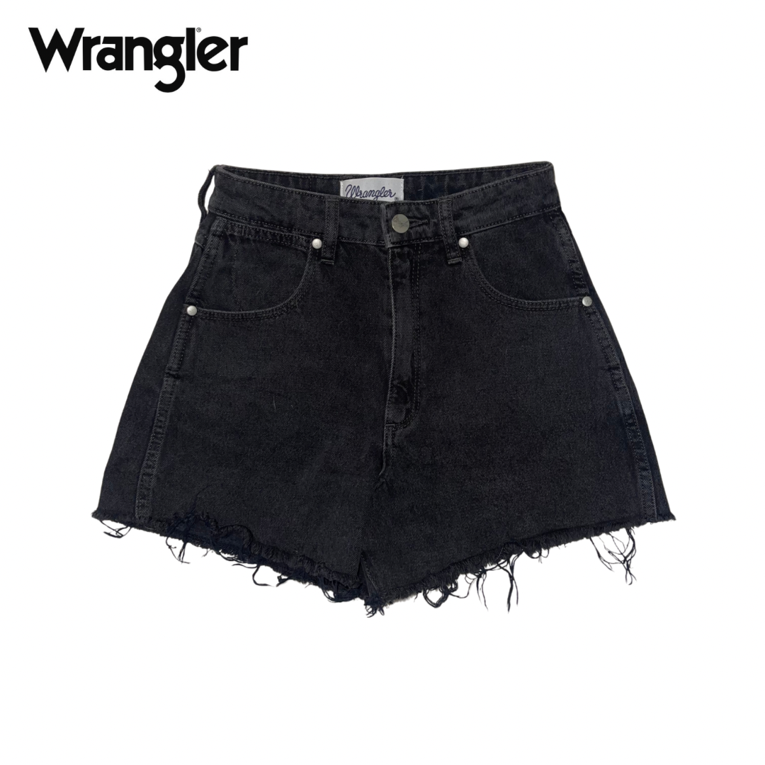 Wrangler High Bell Black Denim Shorts