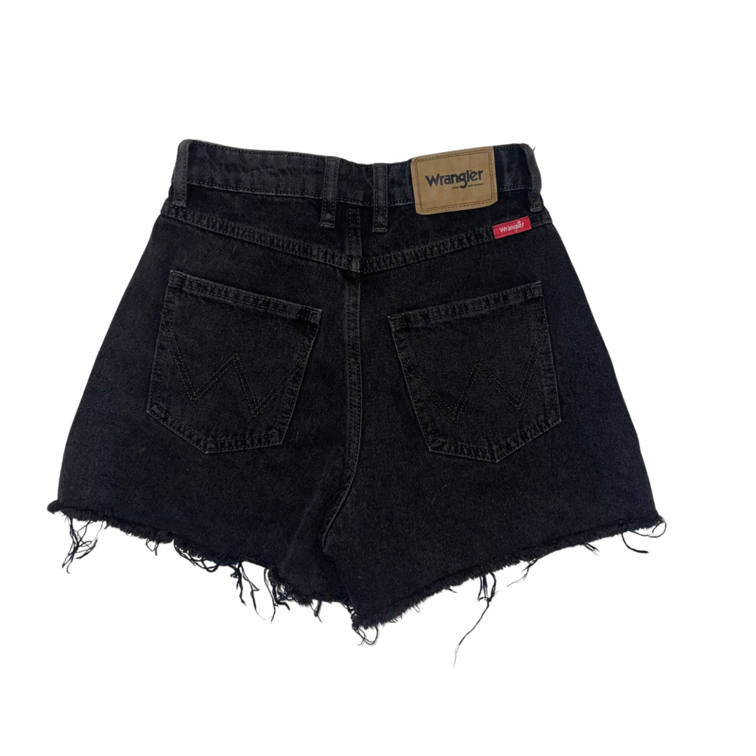 Wrangler High Bell Black Denim Shorts