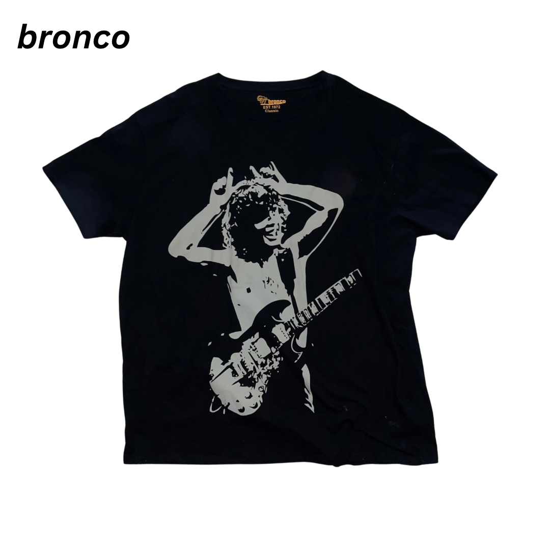 Bronco Black Guitarist Graphic T-Shirt